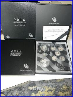 2014 LIMITED EDITION SILVER PROOF SET With BOX & COA