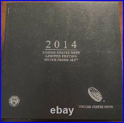 2014 LIMITED EDITION SILVER PROOF SET With BOX & COA FREE U S SHIPPING