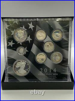 2014 Limited Edition Silver Proof Coin Set United States Mint OGP Eagle