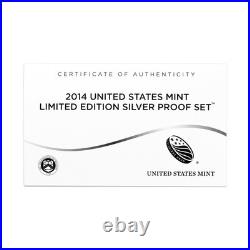 2014 Limited Edition Silver Proof Set Black Box & COA 7 Coins and Silver Eagle