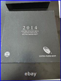 2014 Limited Edition US Mint Silver Proof Set, OGP, Box & COA