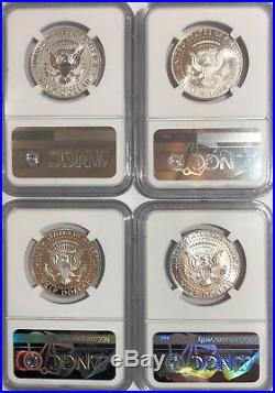 2014 Ngc Sp Pf69 50th Anniversary Kennedy Half Dollar 4 Coin Set Rev Pr Enhanced