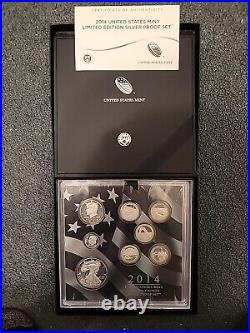 2014-S Limited Edition Silver US Mint Eight Coin Proof Set with Box & COA