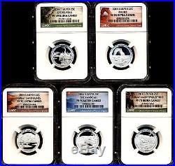2014 S Proof Silver Quarter Set Ngc Pf70 Uc Atb National Parks Ultra Cameo
