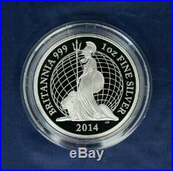 2014 Silver Proof Britannia 6 coin set in Case with COA (AC9/47)