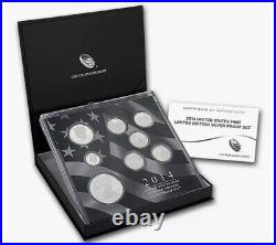 2014 US Mint Limited Edition Silver Proof Set 8 Coins with Box COA