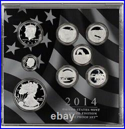 2014 US Mint Limited Edition Silver Proof Set 8 Coins with Box COA