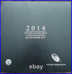 2014 US Mint Limited Edition Silver Proof Set OGP & COA still Sealed and Toning