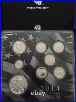 2014 US Mint Limited Edition Silver Proof Set OGP & COA still Sealed and Toning