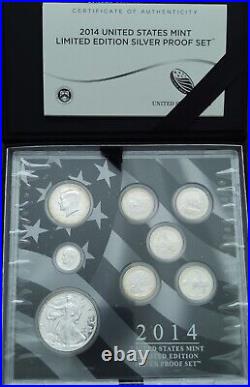 2014 US Mint Limited Edition Silver Proof Set OGP & COA still Sealed and Toning