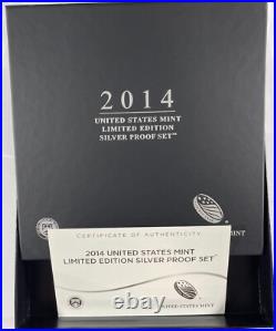 2014 US Mint Ltd. Edition Silver Proof Set (#14003) Original Celo on set Fresh