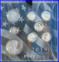 2014 United States Mint Limited Edition Silver Proof Set Complete Box U. S. COA