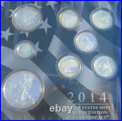2014 United States Mint Limited Edition Silver Proof Set Complete Box U. S. COA