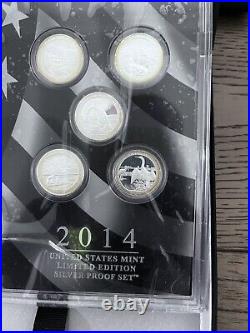 2014 United States Mint Limited Edition Silver Proof Set in OGP With Toning