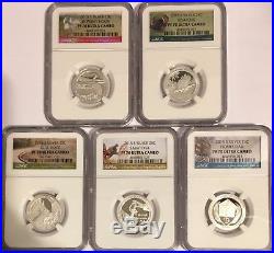 2015 S Proof Silver Quarter Set Ngc Pf70 Uc Atb National Parks Ultra Cameo