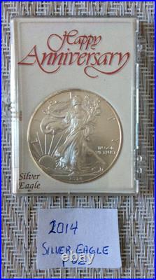 2015-S U. S. Silver Proof 14 Coin Set +1-2014, 1-2015 AMERICAN SILVER EAGLE 1 Oz