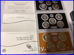 2015-S US Mint Silver Proof Set with COA & Box 14 Coins 90%