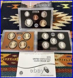 2015-S United States Silver Mint Proof Set 14 Coin WithCOA & OGP