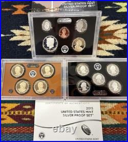 2015-S United States Silver Mint Proof Set 14 Coin WithCOA & OGP