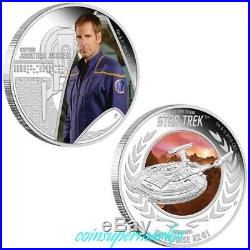 2015 Star Trek Captain Archer & Enterprise NX-01 1oz Silver Proof 2-Coin Set OGP
