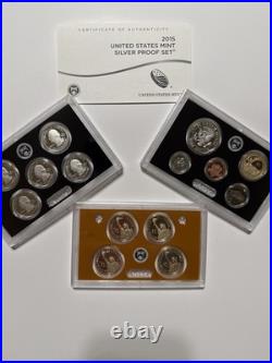 2015 US Mint Silver Proof Set 14 Piece OGP with COA In Original Box