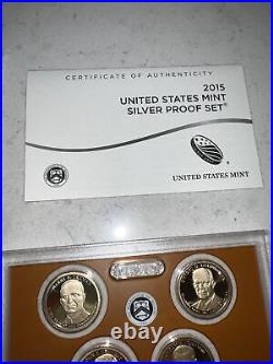 2015 United States Mint Silver Proof Set With Box And COA! On Sale, Free Ship