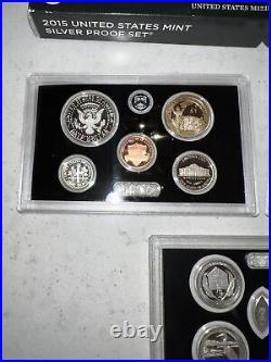 2015 United States Mint Silver Proof Set With Box And COA! On Sale, Free Ship