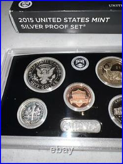 2015 United States Mint Silver Proof Set With Box And COA! On Sale, Free Ship