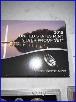 2015 United States Mint Silver Proof Set With Box And COA! On Sale, Free Ship