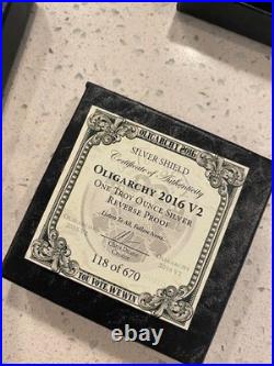 2016 1OZ Oligarchy Proof Set Silver Shield V1, V2, V3 Matching #118 Numbers