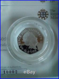 2016 Jemima Puddle Duck Silver Proof 50p Coin Beatrix Potter Rare Print Error