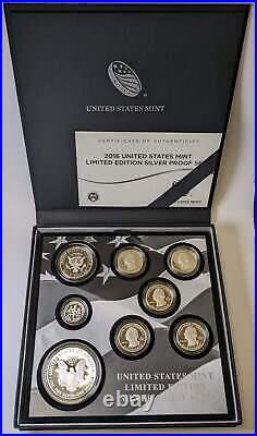 2016 LTD ED SILVER 8-pc PROOF SET