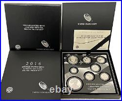 2016 Limited Edition Silver Proof Set 8 Coin with Box & COA And Sleeve #16RC