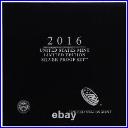 2016 Limited Edition Silver Proof Set Black Box & COA 7 Coins and Silver Eagle