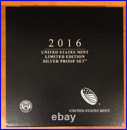 2016 Limited Edition Silver US Mint Eight Coin Proof Set with Box and COA (16RC)