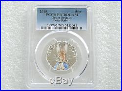 2016 Peter Rabbit 50p Fifty Pence Silver Proof Coin PCGS PR70 DCAM POP 2