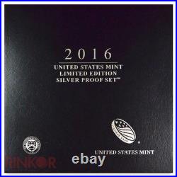 2016-S Limited Edition Silver 8-Coin Proof Set Box and CoA