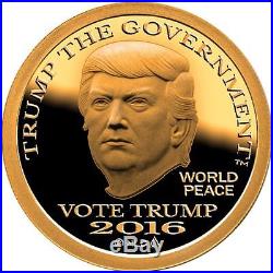 2016 Trump Dollar 1 oz Gold (XTRA RARE), Silver & Copper 3 Round Coin Proof Set