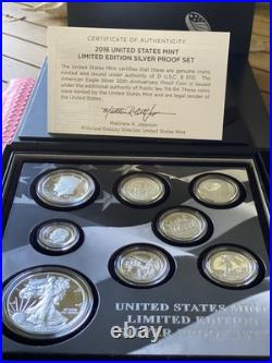 2016 United States Mint all 8 Silver Coons Proof Set Limited Edition WithCOA 2016 United States Mint all 8 Silver Coons Proof Set Limited Edition WithCOA