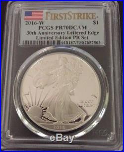 2016 W PCGS PR70 DCAM 30th ANNIVERSARY LETTERED EDGE LIMITED EDITION PROOF SET