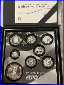 2016 and 2018 United States Mint Limited Edition Silver Proof Set Box & COA