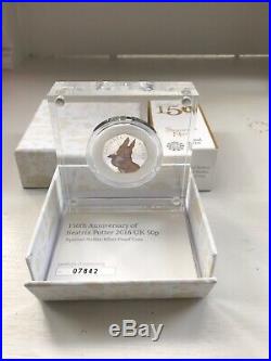 2016 beatrix potter set of 5 silver proof 50ps with The Rare 2016 Peter Rabbit