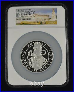 2017 QUEENS BEASTS UNICORN 5oz NGC PF70 SILVER PROOF TEN POUND £10 COIN SLABBED