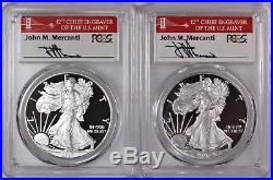 2017 S Proof Silver Eagle 2 Coin Set PCGS PR70 DCAM First Day of Issue Mercanti
