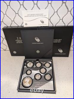 2017 S Proof Silver Eagle Limited Edition Proof Set In Ogp