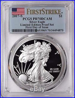 2017 S Proof Silver Eagle Limited Edition Proof Set PCGS PR70 First Day of Issue