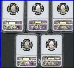 2017 S Silver America The Beautiful Quarter Set Early Releases NGC PF70 U. C