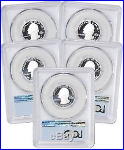 2017-S Silver Park Quarter Set PR70DCAM PCGS 5 Coins First Day of Issue FDOI