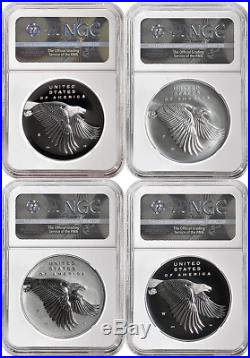 2017 Silver American Liberty Medal 4-Coin Set NGC PF70 ER RHETT JEPPSON LOW POP
