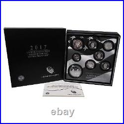 2017 U. S Mint Limited Edition Silver Proof 8 Piece Set Collectible OGP COA